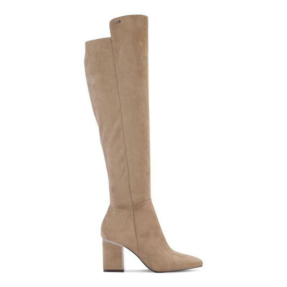 DKNY Womens Beige Cilli Square Toe Block Heel Zip-Up Dress Boots 5 M - Picture 2 of 4